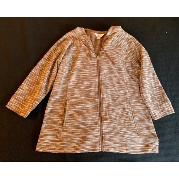 Christopher & Banks Womens Long Sleeve Zip-Up Knit Jacket Size Large - Picture 8 of 15